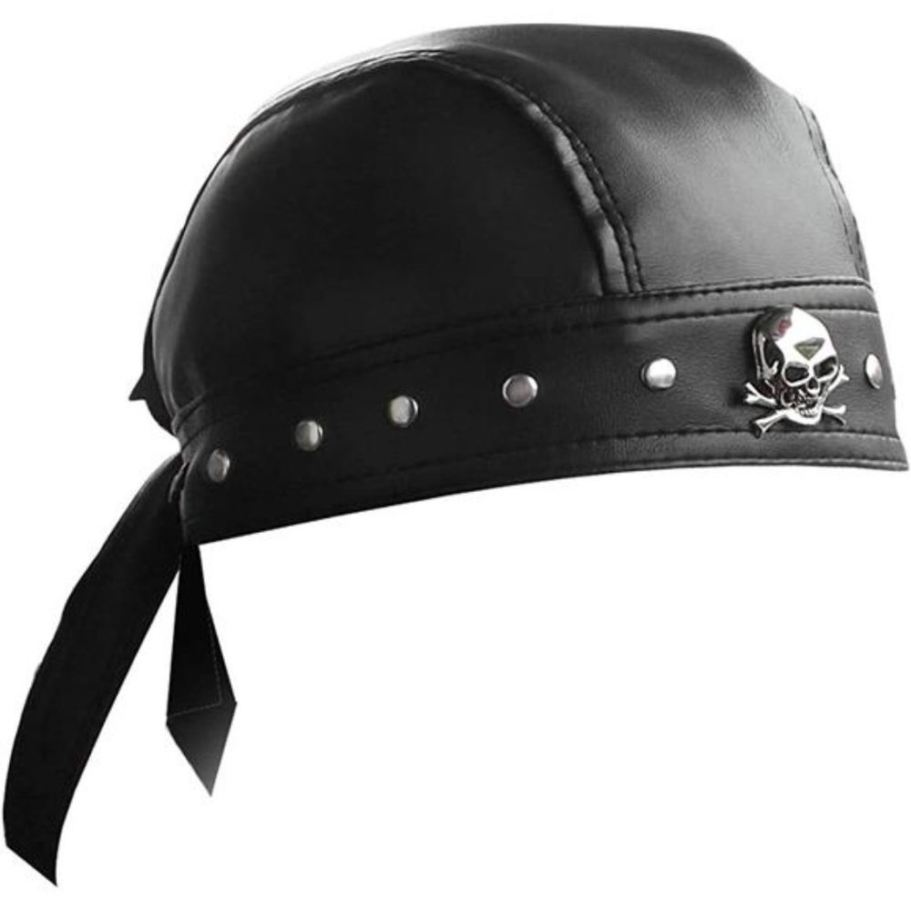 Leather Skull Bandana Biker Doo Rag